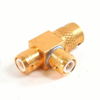 Connectronics TPS 2 Lug Connector Gold Plated Tee Adapter RF 40-601-1 J - J - P