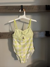 NEW Girls Cat Jack Gingham Check One Piece Swimsuit Bathing Suit Size Small