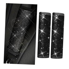 2PCS Bling Car Seat Belt Shoulder Pads for Women Bling Black Diamond