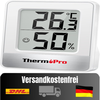 ThermoPro TP49 Digitales Mini Thermo Hygrometer Temperatur Luftfeuchtigkeit