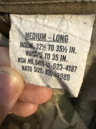 Medium Long Army USAF OCP Combat Uniform Pants Trouser Multicam 6455 - Picture 9 of 9