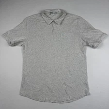 Criquet Polo Shirt Mens Medium Gray Heather Golf Chest Pocket Short Sleeve Logo