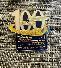 Star Trek TNG 100 Episodes Commemorative Enamel Pin 1991 Paramount Enterprise