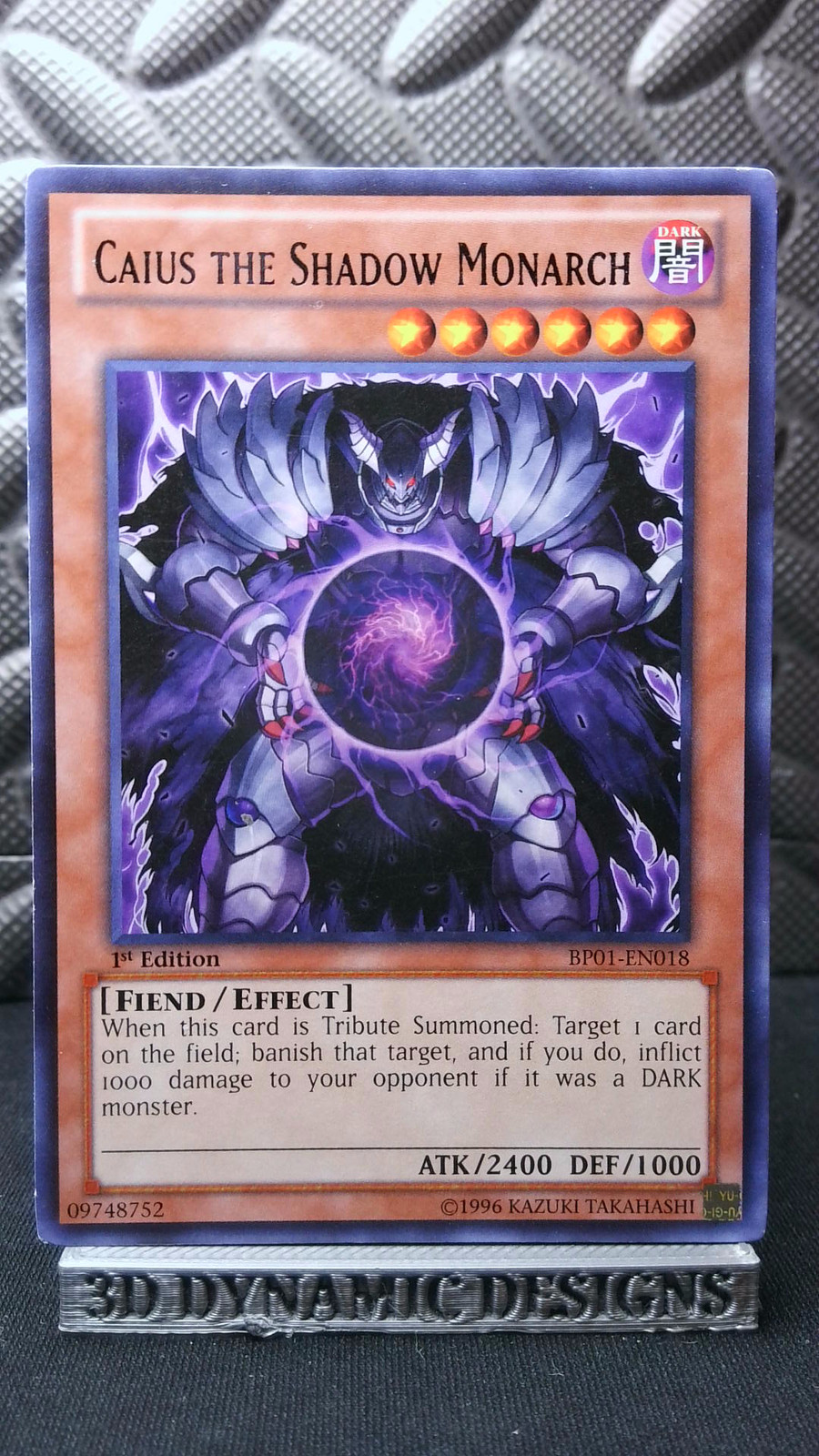 Caius the Shadow Monarch BP01-EN018 YuGiOh Battle Pack: Epic Dawn trading card — raw and PSA graded price guide