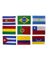 Applicazione Termoadesiva Ricamo Patch Marbet Bandiera Stati Europa Sud America 