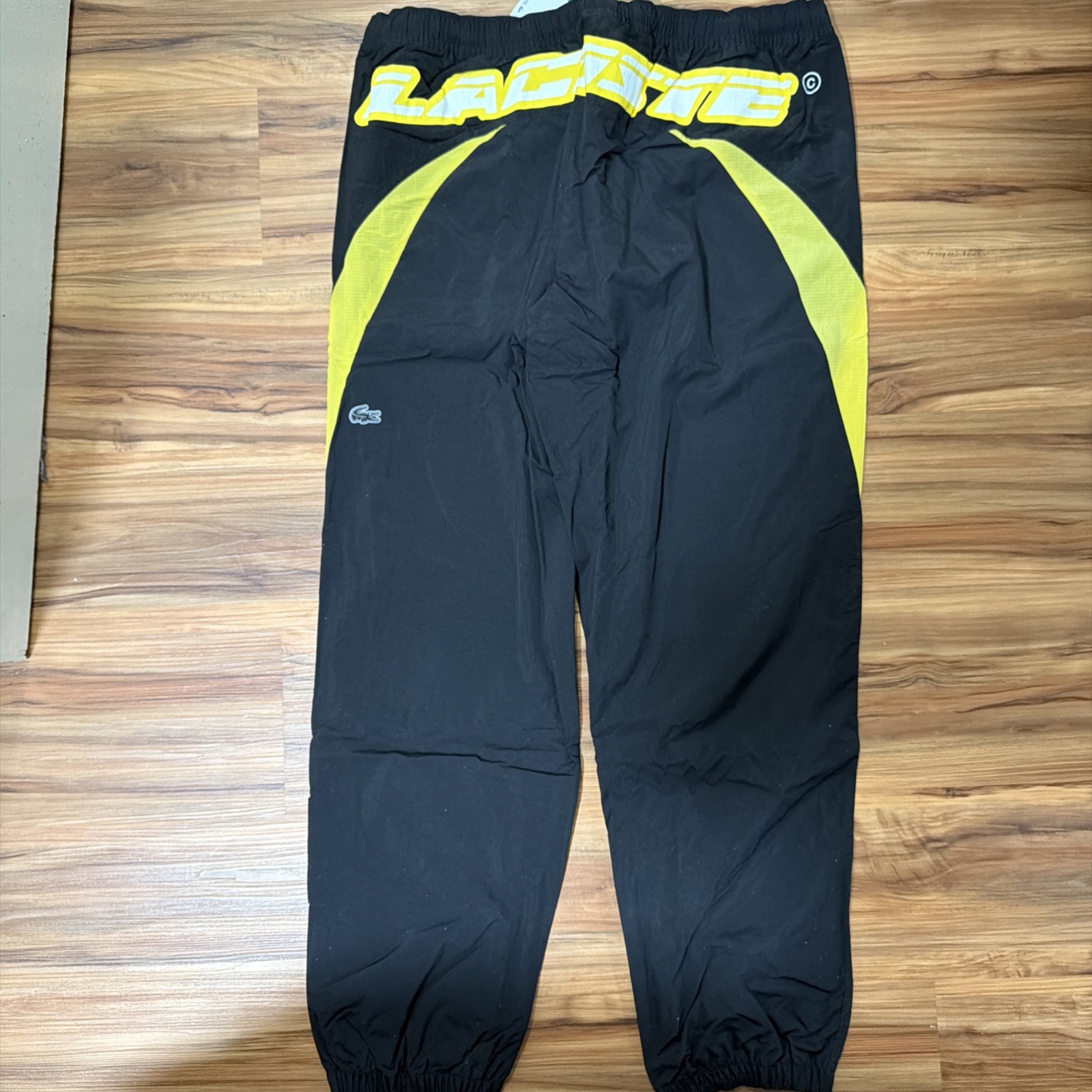Lacoste Mens Héritage Regular Fit Colorblock Trackpants XL Black/yellow  thumbnail 6