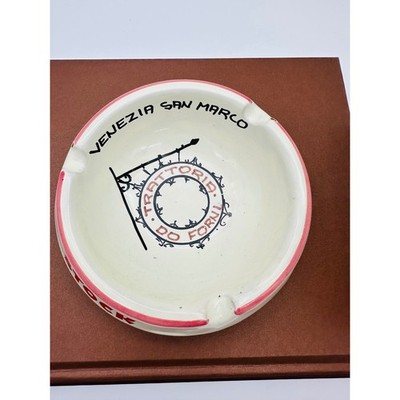 Vintage Trattoria Do Forni Venezia San Marco Ceramic Ashtray Stock Italy