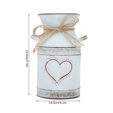 Vase Unique Heartshaped And Rope Design Galvanized Iron Vase For Indoor Outdoor