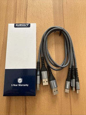 USB auf USB C Kabel 0,5 m 3Pack Sunguy