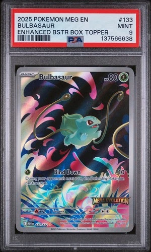 Pokémon TCG Bulbasaur Enhanced Mega Evolution Promo Card 133/132 PSA 9 MINT