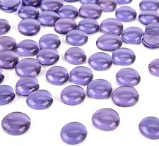 1LB Flat Glass Marbles, Purple Decorative Marbles for Vases Aquarium Pebbles Fis