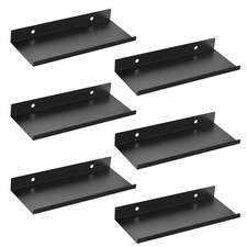 6 Pack 10x4 Inch Pegboard Shelves Metal Wall Storage Organizer Black 6 PCS
