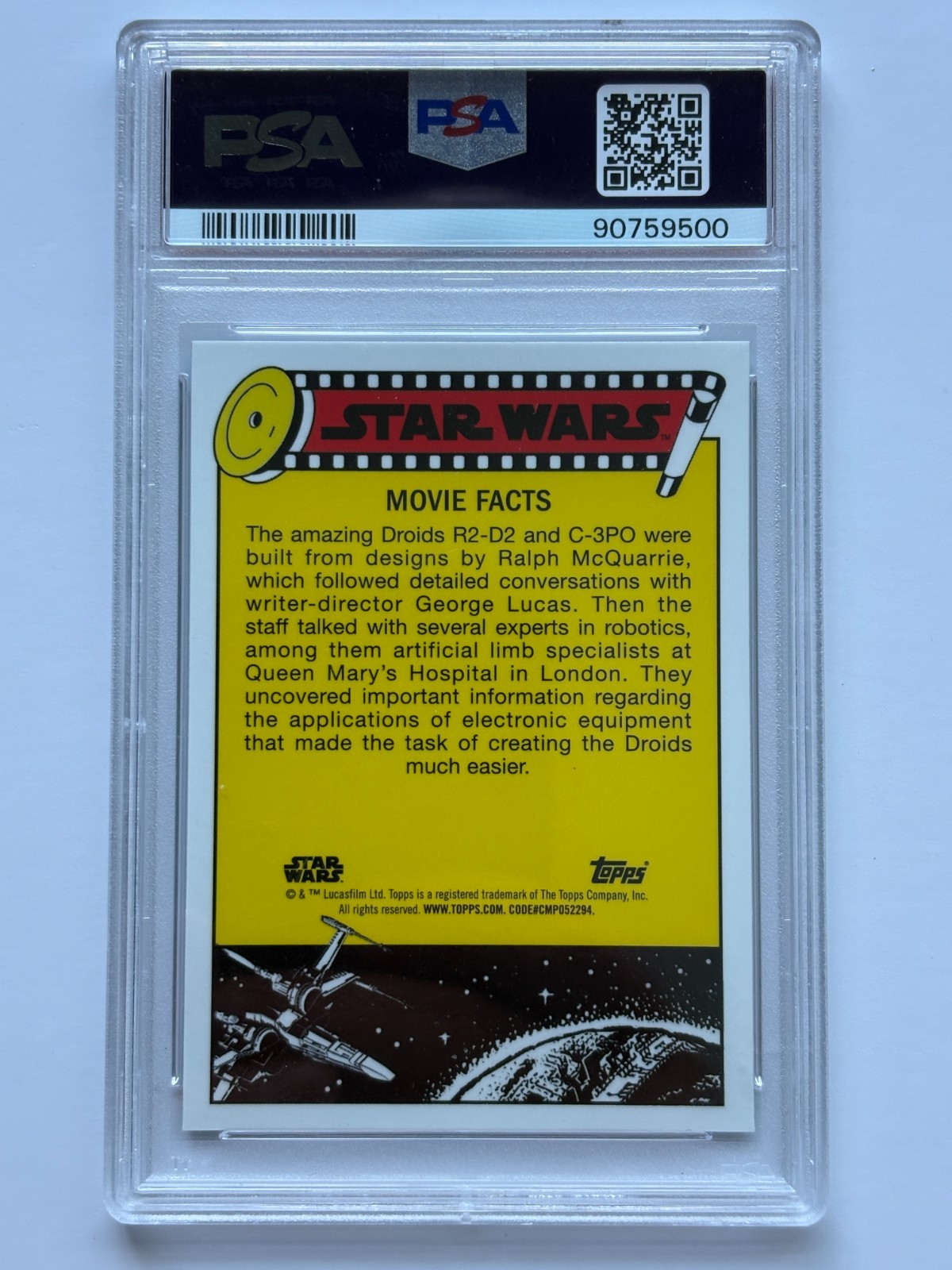 STAR WARS 2022 TOPPS CHROME SAPPHIRE SEE-THREEPIO #98 PSA 10 view 2