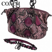 COACH Handbag Snake Print Purple Vintage Authentic From Japan