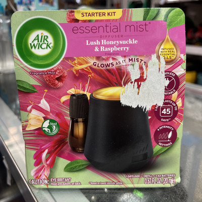 Air Wick Essential Mist Starter Kit (Diffuser + Refill) Honeysuckle & Raspberry