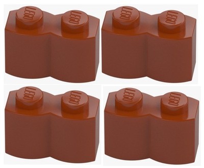 LEGO 4x Stein 1x2 Palisade Wellenstein Dark Orange Neu 30136 4666352