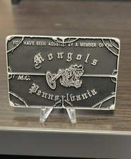 Rare limited made New Castle Pennsylvania Mongols 1% mc business card coin 🔥