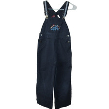 Vtg Disney Mickey for Kids Blue Overalls Embroidered LOVE Minnie Donald Daisy 10