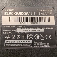 Razer BlackWidow Ultimate 2016 Green Backlit Keyboard RZ03-0170 Works