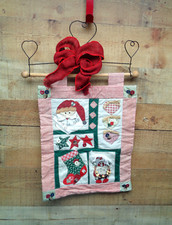 Farmhouse Christmas Patchwork Quilted Wall Hanging