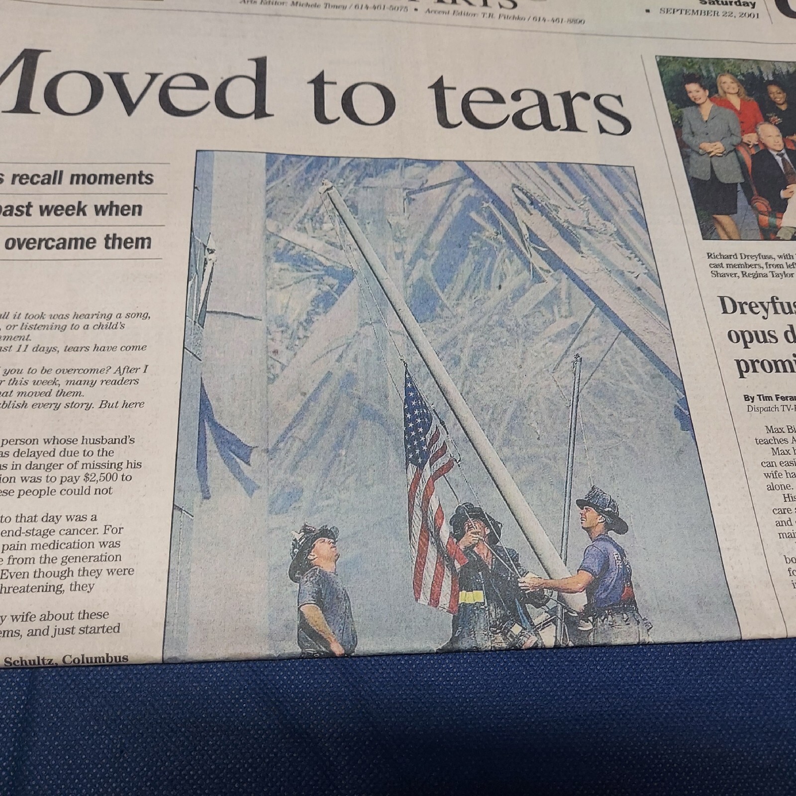 Vintage 2001 September 22, Columbus Dispatch Newspaper, Columbus, Ohio