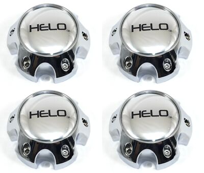 4 Helo Chrome Wheel Center Hub Caps Bolt-On for 6x5.5 6x139.7 HE904 HE879 HE878