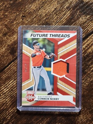 Connor Norby 2022 Elite Extra Edition RED FUTURE THREAD Jersey Patch /49 ORIOLES