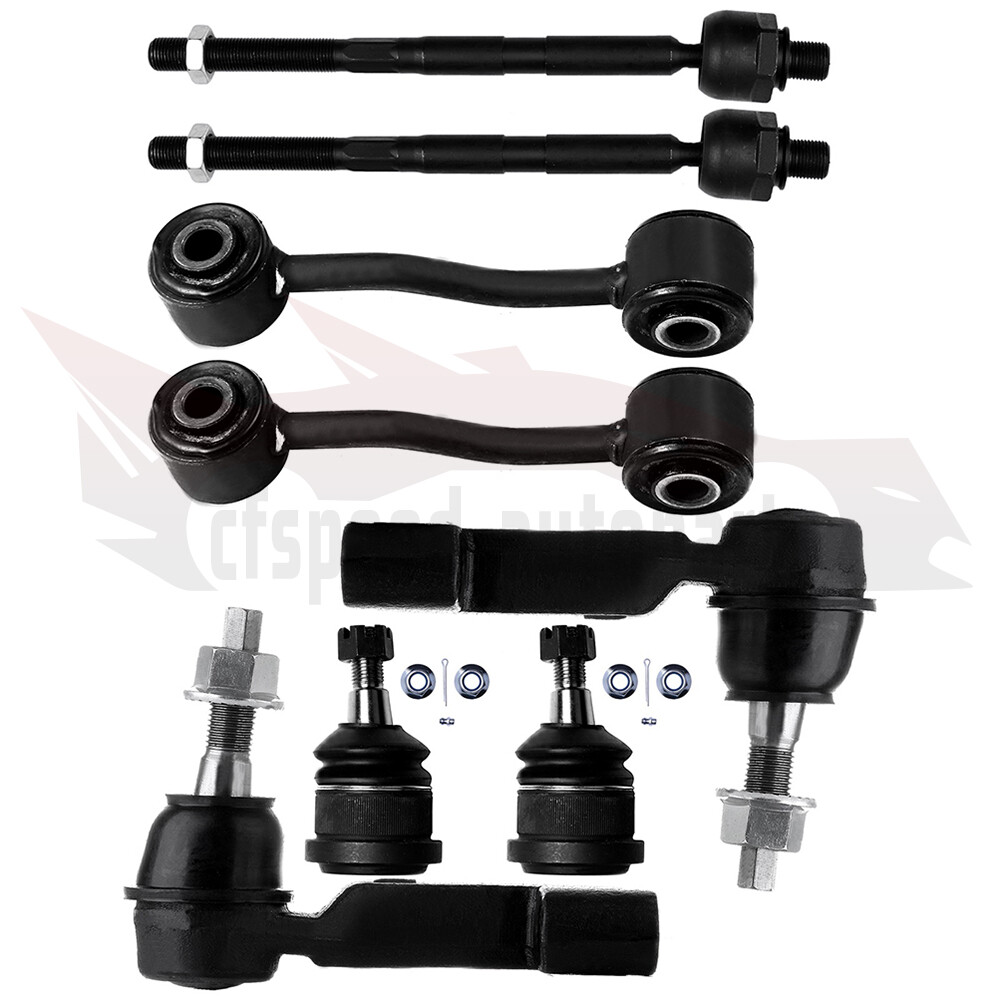 8PCS Front Tie Rod Links Ball Joints Sway Bar Links Kit For Jeep Liberty 2006 07