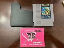 NES COMMANDO CAPCOM 1986 Authentic Original Owner Tested Cart/Manual & Sleeve