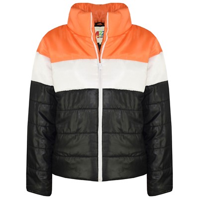 Kids Boys Jacket Designer's Contrast Panel Quilted Padded Warm Coat 5-13 Years