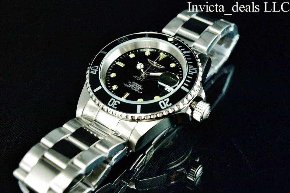 Invicta Herren 40mm Pro Diver Automatik NH35A SCHWARZES ZIFFERBLATT Silber Uhr - Bild 3 von 4