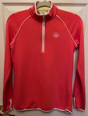 ERIN HILLS - CLOVER BY BOBBY JONES - PINK 1/2 ZIP PULLOVER - WOMEN'S SIZE SMALL