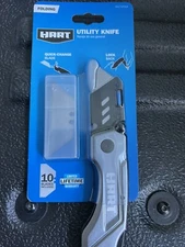 2 HART FOLDING LOCK-BACK UTILITY KNIFE 10 QUICK CHANGE BLADES