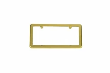Gold License Plate Tag Holder Mounting Frame + (Free) 2 Screw Caps / Brand New