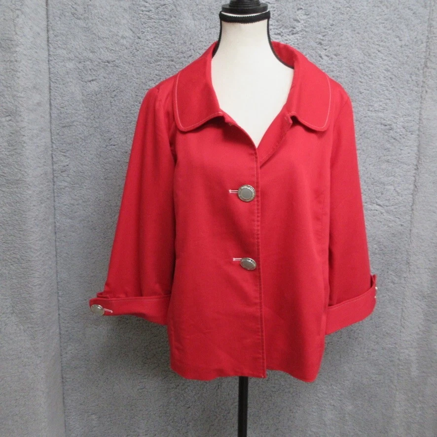 Chaqueta Blazer Bob Mackie De Colección Mujer M Roja Diseñador Usable Arte Dopamina Foto 3 de 4