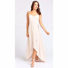 Show Me Your Mumu Mariah Wrap Dress Maxi Dusty Blush Pink Bridesmaid Size Small