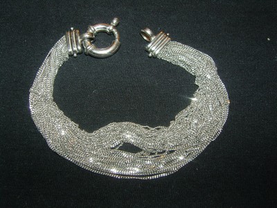 Italy 925 sterling silver multi chain bracelet 16.81g