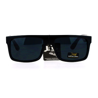 Occhiali Da Sole LOCS Quadrati Piani - Montatura Nero Avorio Lenti Nere Uv400 Stile Designer - Foto 2