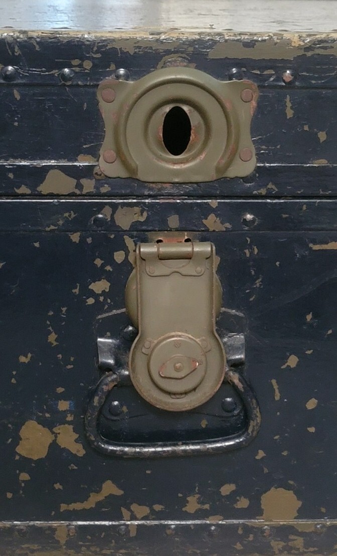 VINTAGE 1949 Military War Footlocker General Products Trunk