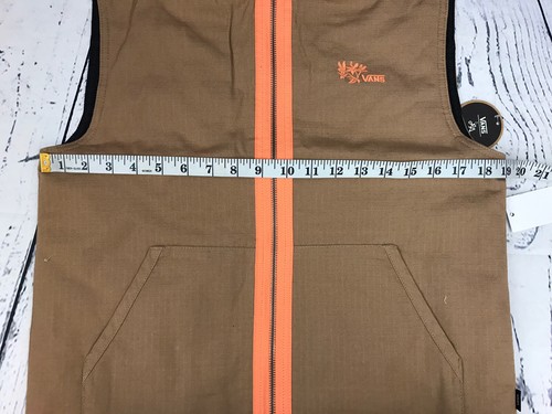 Vans Mens Size Small Sleeveless ZIp up Vest Brown And Orange 0a7rv9 - Picture 5 of 6