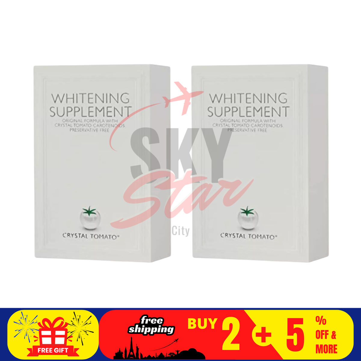 2 X Crystal Tomato Plus Whitening Supplement-To Treat Pigmentation