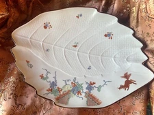 Vintage Lenox Smithsonian Asian Flying Squirrel Meissen Tray Platter Leaf Plate