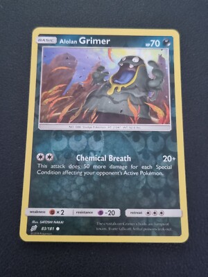 REVERSE HOLO Pokemon Karte Sonne & Mond Team Up TCG Karte Alolan Grimer 83/181
