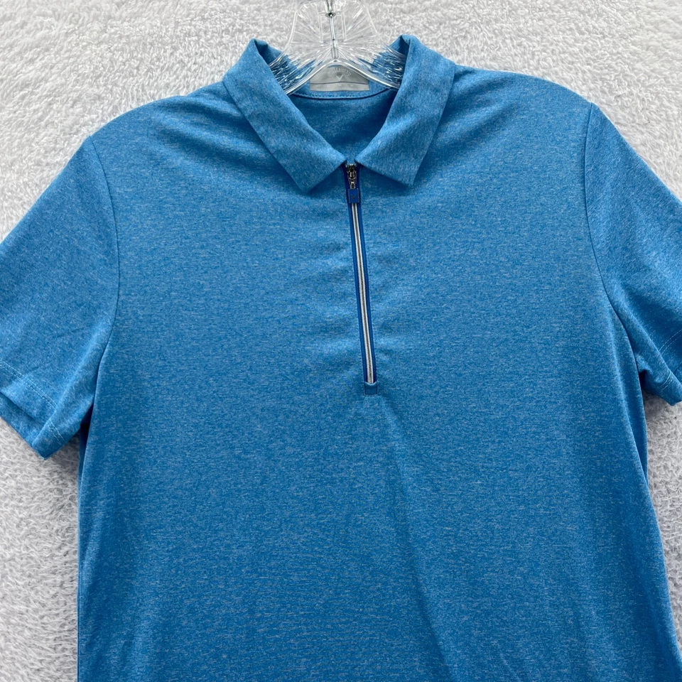 Camisa Polo Callaway Para Mujer Talla Mediana Azul 1/4 Cremallera Manga Corta Atlética Golf Foto 3 de 4