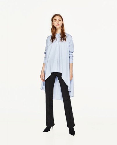 ZARA SS 2017 ASYMMETRIC SHIRT POPLIN 