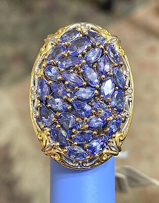  #2Michael Valitutti Gems In Vogue NH STERLING HUGE TANZANITE RING NWT sz6