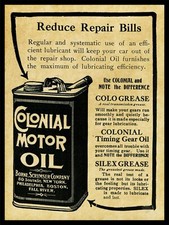 1914 Colonial Motor Oil NEW Metal Sign: - Borne, Scrymser Company, New York City