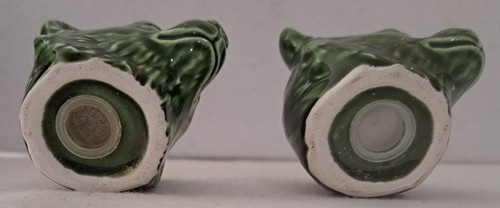 Bear Head Salt & Pepper Shakers Tray Green Arrow Jersey City NJ Vintage Japan - Picture 3 of 6