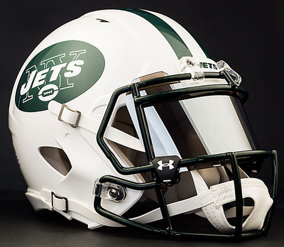NEW YORK JETS NFL Football Helmet with CHROME MIRROR Visor / Eye