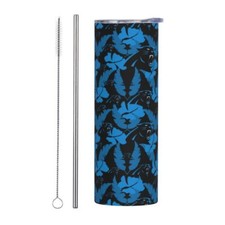 Carolina Panthers Fans Travel Cup Stainless Steel Mug 20oz Car Straw Cup